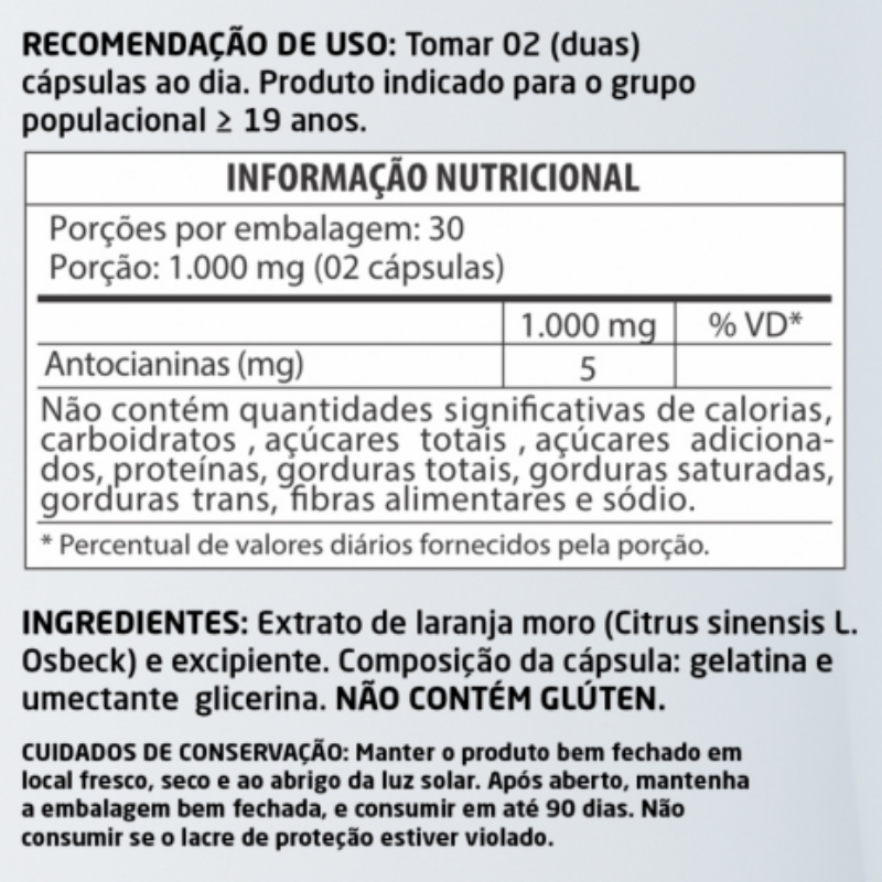 Laranja Moro 60 cápsulas 500mg Herbalize
